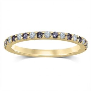 YELLOW GOLD ALEXANDRITE & DIAMOND BAND M4778