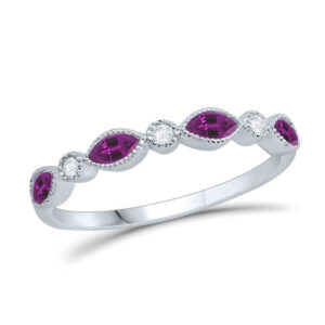 WHITE GOLD AMETHYST & DIAMOND RING M5427