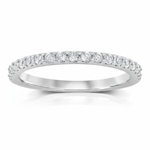 WHITE GOLD WHITE TOPAZ RING M6488