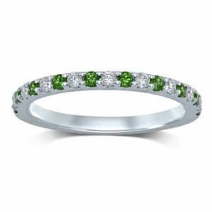 WHITE GOLD TSAVORITE & DIAMOND BAND M4777