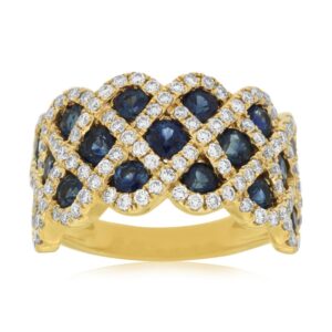 YELLOW GOLD SAPPHIRE & DIAMOND RING C7535SP