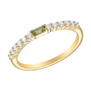 YELLOW GOLD PERIDOT & DIAMOND RING M6780