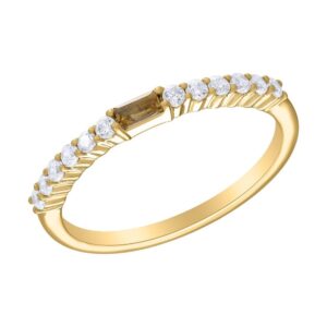YELLOW GOLD CITRINE & DIAMOND RING M6783