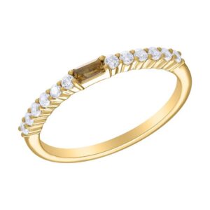 YELLOW GOLD CITRINE & DIAMOND RING M6783