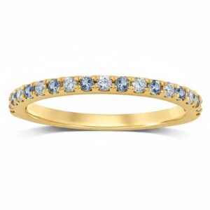 YELLOW GOLD AQUAMARINE & DIAMOND RING M4775