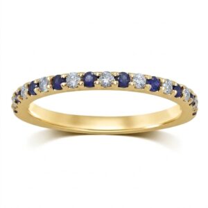 YELLOW GOLD SAPPHIRE & DIAMOND BAND M4781