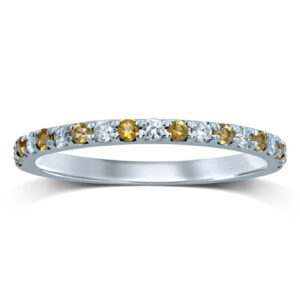 WHITE GOLD CITRINE & DIAMOND BAND M4783