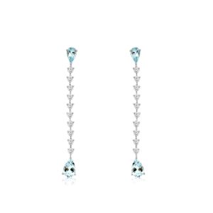 WHITE GOLD AQUAMARINE & DIAMOND EARRINGS WH1054Q