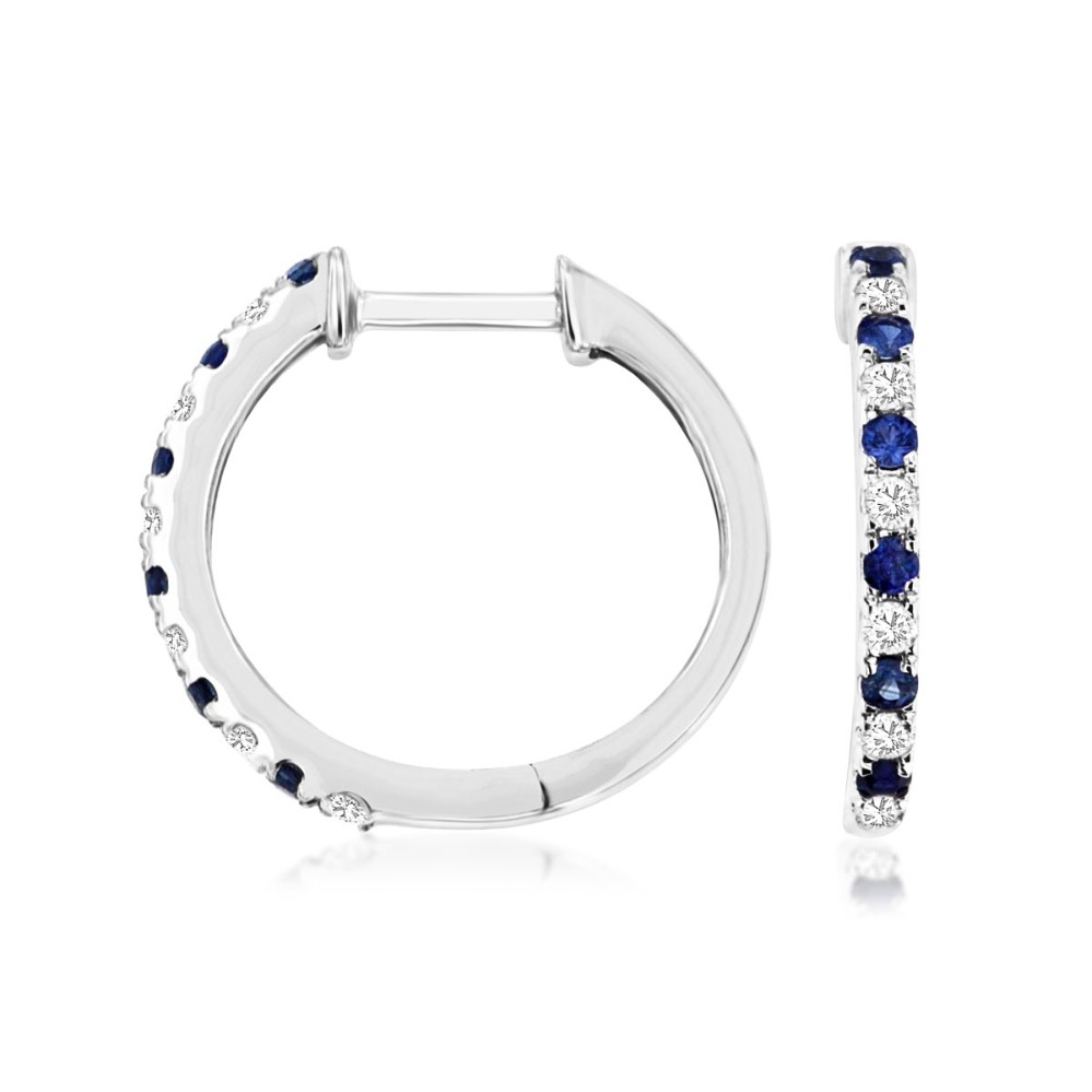 WHITE GOLD SAPPHIRE & DIAMOND EARRINGS WH1687S