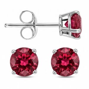 WHITE GOLD RUBY EARRINGS ERR30-4W
