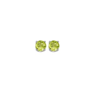 WHITE GOLD PERIDOT STUD EARRINGS EGR40-4W