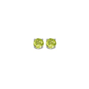 WHITE GOLD PERIDOT STUD EARRINGS EGR40-4W