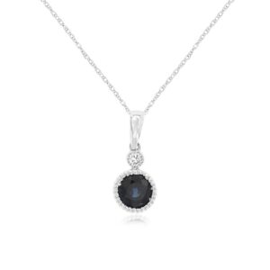 WHITE GOLD SAPPHIRE & DIAMOND PENDANT WH1856S
