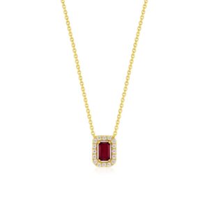 YELLOW GOLD RUBY & DIAMOND PENDANT C9325RB