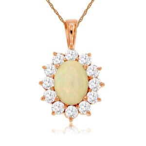 ROSE GOLD OPAL & DIAMOND PENDANT PP3846F