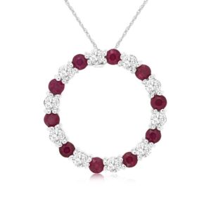 WHITE GOLD RUBY & DIAMOND PENDANT W3779RB