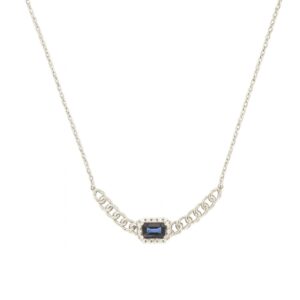 WHITE GOLD SAPPHIRE & DIAMOND NECKLACE WH1711S