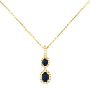 YELLOW GOLD SAPPHIRE & DIAMOND PENDANT C9759SP