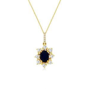 YELLOW GOLD SAPPHIRE & DIAMOND PENDANT C9422SP