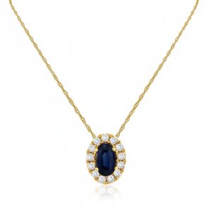 YELLOW GOLD SAPPHIRE & DIAMOND PENDANT C9278SP