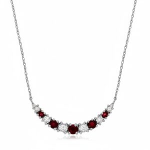 WHITE GOLD RUBY & DIAMOND NECKLACE WC9517R