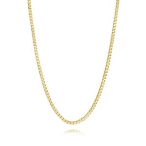 ITALGEM STEEL GOLD-IP BRUSHED SQUARE-BOX CHAIN SYN64-22