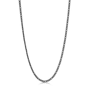 ITALGEM STEEL BLACK-IP POLISHED FIGARO CHAIN SBN54-18
