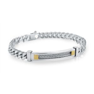 ITALGEM STEEL 2 ROW CABLE BRACELET SMBG156-8.80