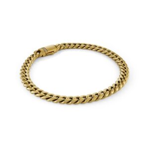 ITALGEM STEEL MATTE GOLD IP CURB BRACELET SMB768-GO-8