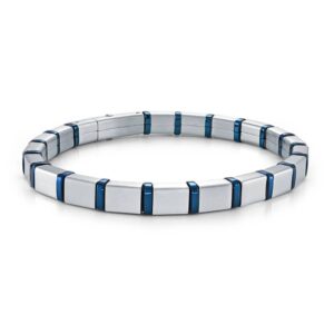 ITALGEM STEEL BLUE-IP QUADRANT-LINK BRACELET SMB771-8.5