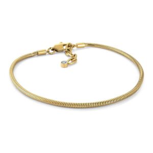 ITALGEM STEEL GOLD-IP SILK-SNAKE ANKLET SWN48-9+1