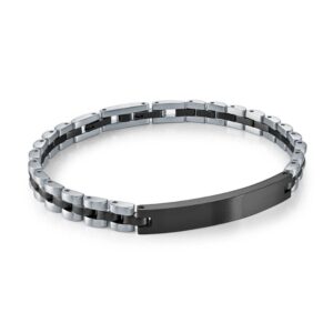 ITALGEM STEEL BLACK-IP RX-LINK ID-PLATE DRACELET SMB794