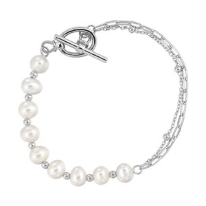 STERLING SILVER GEMSTONE BRACELET BRM30084-SSPL