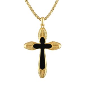 BULOVA CROSS PENDANT NECKLACE BVP1018-YSBA