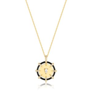 ANIA HAIE GOLD SPARKLE POINT MEDALLION NECKLACE N053-08G