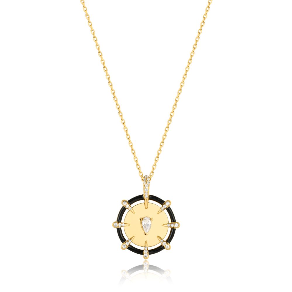 ANIA HAIE GOLD SPARKLE POINT MEDALLION NECKLACE N053-08G