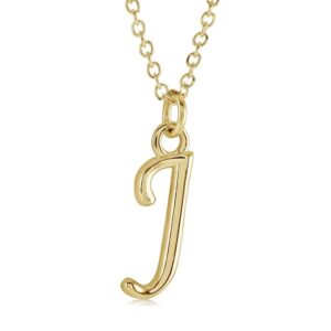 ITALGEM STEEL CURSIVE-LETTER NECKLACE INITIAL1-J-GO