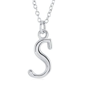 ITALGEM STEEL CURSIVE-LETTER NECKLACE INITIAL1-S
