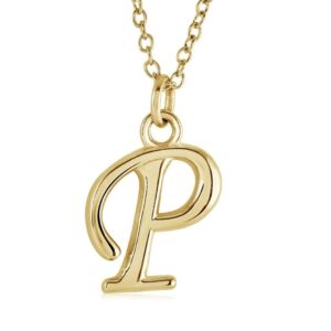 ITALGEM STEEL CURSIVE-LETTER NECKLACE INITIAL1-P-GO