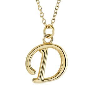 ITALGEM STEEL CURSIVE-LETTER NECKLACE INITIAL1-D-GO