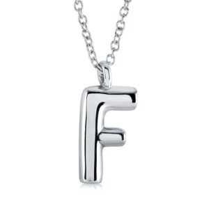 ITALGEM STEEL BUBBLE-LETTER NECKLACE INITIAL2-F