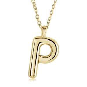 ITALGEM STEEL BUBBLE-LETTER NECKLACE INITIAL2-P-GO
