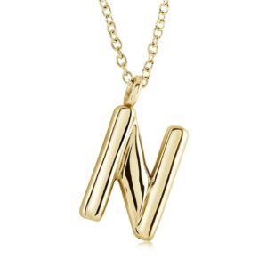 ITALGEM STEEL BUBBLE-LETTER NECKLACE INITIAL2-N-GO