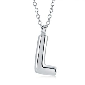 ITALGEM STEEL BUBBLE-LETTER NECKLACE INITIAL2-L