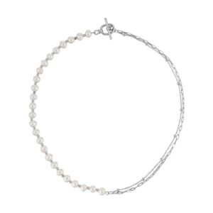 STERLING SILVER GEMSTONE NECKLACE NKM30084-SSPL