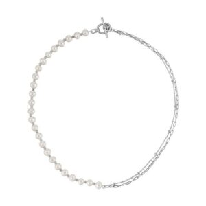 STERLING SILVER GEMSTONE NECKLACE NKM30084-SSPL