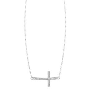 STERLING SILVER CROSS PENDANT NECKLACE PD11159-SSSC