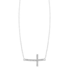 STERLING SILVER CROSS PENDANT NECKLACE PD11159-SSSC