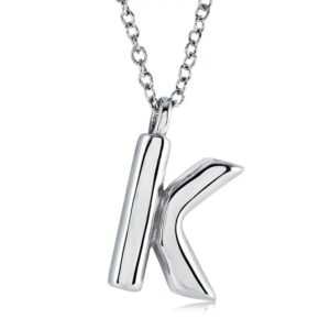 ITALGEM STEEL BUBBLE-LETTER NECKLACE INITIAL2-K