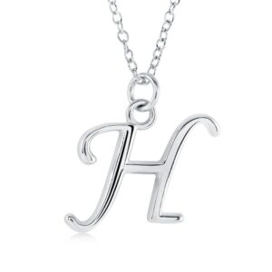 ITALGEM STEEL CURSIVE-LETTER NECKLACE INITIAL1-H